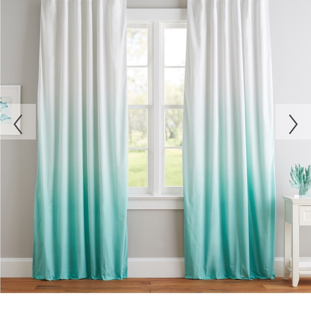 Pottery Barn Teen Ombre Blackout Curtain, 96", Turquoise